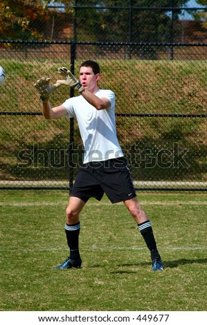 Soccer Goal Keeper warms up