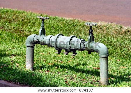 Pair of above ground water valves