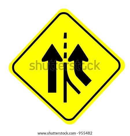 Merging Traffic Sign. Merging+traffic+ahead+sign