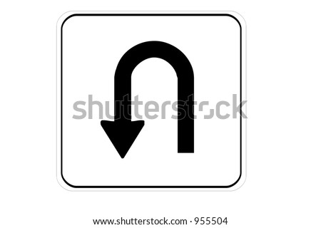 stock photo : U turn permitted