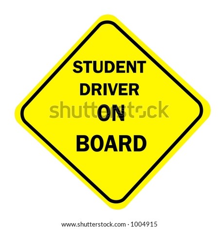 Novice Driver Sign. Diamond sign isolated on a