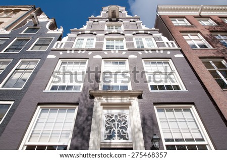 Front of Amsterdam17th century residence building , Netherlands.