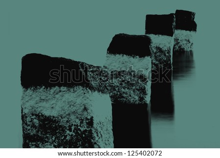 The long time exposure of limitation stones in a river/Limitation stone abstract