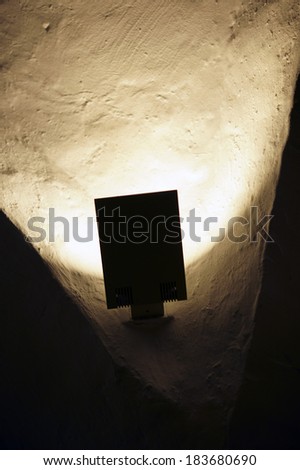 The photograph of a halogen lamp or wall lamp / Wall spotlight