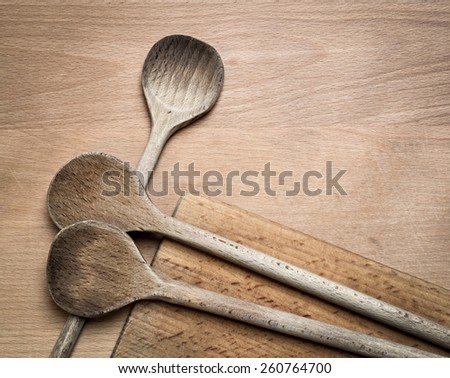 abstract background kitchen wooden cooking spoons