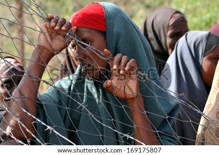 Dadaab, Somalia - August 7: Unidentified Womans Live In The Dadaab Refugee Camp Hundreds Of Thousands Of Somalis Wait For Help Because Of Hunger On August 7, 2011 In Dadaab, Somalia.