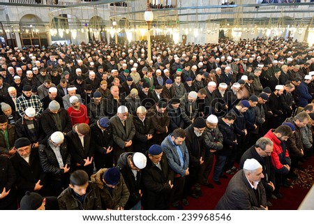 ISTANBUL TURKEY DEC 14 noon prayer in congregation male Muslims Fatih Mosque on December 14 2014 in Istanbul Turkey Muslim Prayer is a prayer to the hair they do 5 times a day ISTANBUL TURKEY DEC 14 noon prayer in congregation male Muslims Fatih Mosque on December 14 2014 in Istanbul Turkey Muslim Prayer is a prayer to the hair they do 5 times a day