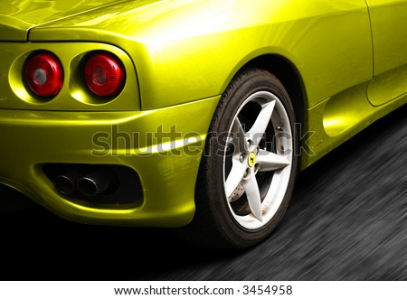 stock photo Yellow Ferrari 360 Rearlights colour easily changeable