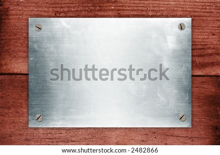 metal plate on wood