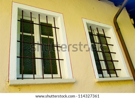 Window on the house in the town on the mountain hill called Gandria, Switzerland