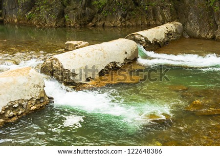 Mountain river in Nortth Korea, province Munchon