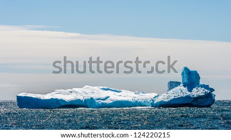 Huge iceberg in the Ocean of South Georgia, British overseas territory, Southern Atlantic Ocean.