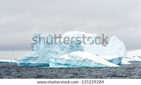 Ice formation of Antarctica, the fifth-largest continent, about 1.3 times as large as Europe.