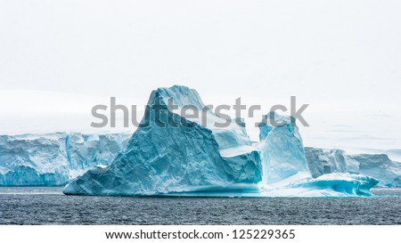 Ice formation of Antarctica, the fifth-largest continent, about 1.3 times as large as Europe.