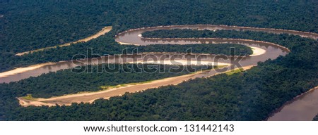 Air view of the Amazon part of the river