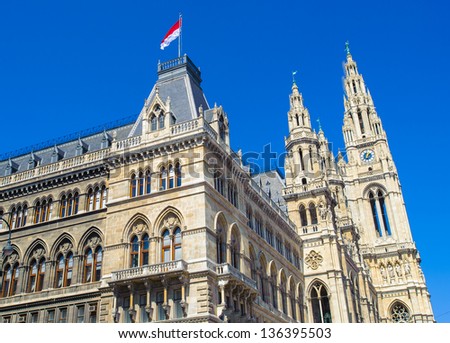 Rathaus, a building in Vienna which serves as the seat both of the mayor and city council of the city of Vienna.