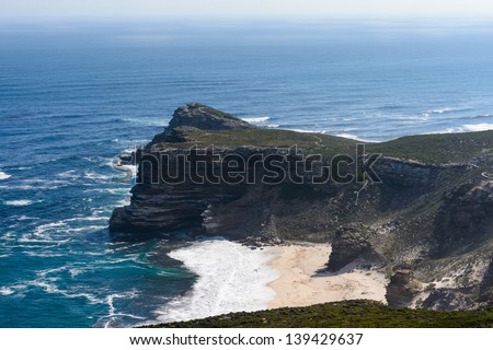 Cape of Good Hope, the southern tip of Africa, because it was once believed to be the dividing point between the Atlantic and Indian Oceans.