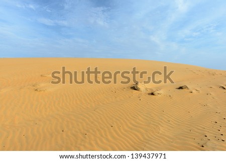 Sand of the desert on a sunny hot day