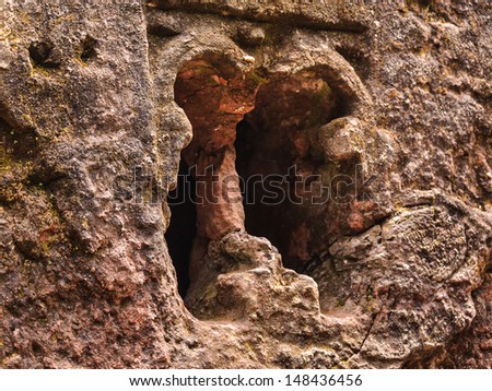 Windows of the monolitic rock cut church, Lalibela, Ethiopia