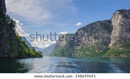 Rocks of the Sognefjord, the third longest fjord in the world
