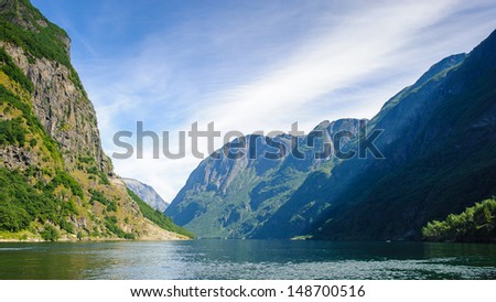 Sognefjord, the largest fjord in Norway, and the third longest in the world