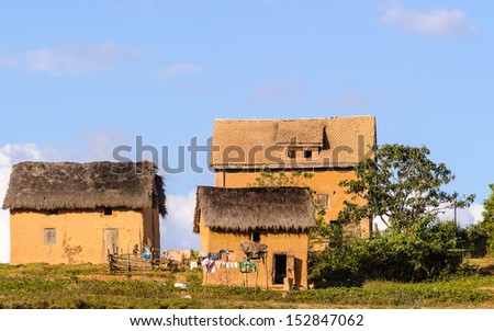 Living houses in Madagascar where the poor people live