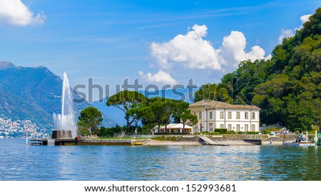 Fountain in Blevio (Province of Como), Lake Como, a lake of glacial origin in Lombardy, Italy.