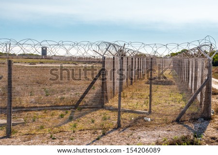 Fence of the Prison on the Robben Island, South Africa, where the President of South Africa Nelson Mandela was imprisoned. UNESCO World heritage