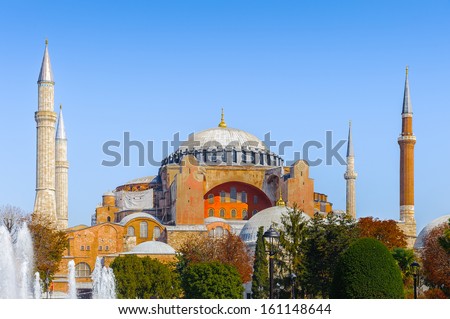 Hagia Sophia, a former Greek Orthodox patriarchal basilica (church), later an imperial mosque, and now a museum in Istanbul, Turkey.