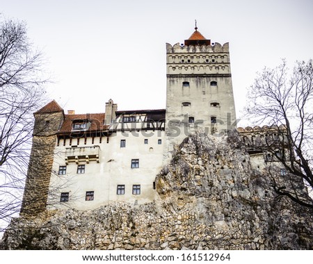 Dracula Castle in Bran, Romania. It is marketed as the home of the Vampire Dracula, the Bram Stoker's novel character.