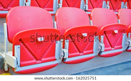 MILAN, ITALY - SEPTEMBER 9, 2012: Sits on the Stadio Giuseppe Meazza (San Siro), is a football stadium in Milan, Italy, on September 9th, 2012. It's home for A.C. Milan and F.C. Internazionale Milano.