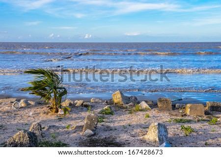 Atlantic Ocean view in Georgetown, capital of Guyana, South America