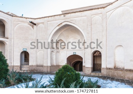 KASHAN, IRAN - JAN 10, 2014: Royal Tabatabaei House,  a historic house in Kashan, Iran on Jan 10, 2014. It was built in early 1880s for the affluent Tabatabaei family.
