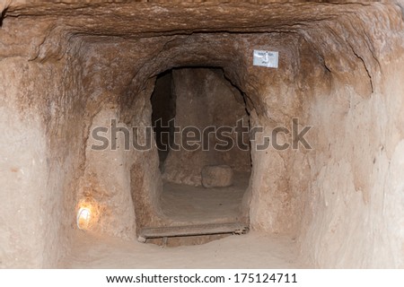 NUSHABAD, IRAN - JAN 10, 2014: Underground city of Ouyi (Noushabad) in the northern Kashan, Iran, Jan 10, 2014. It\'s one of the masterpieces of ancient architecture. Iran