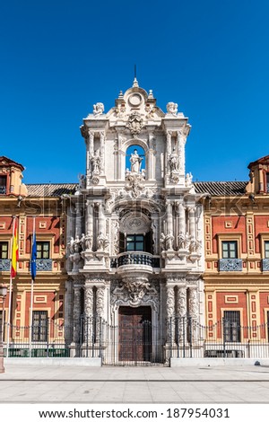 San Telmo Palace, Seville, Spain. Seat of the presidency of the Andalusian Autonomous Government.