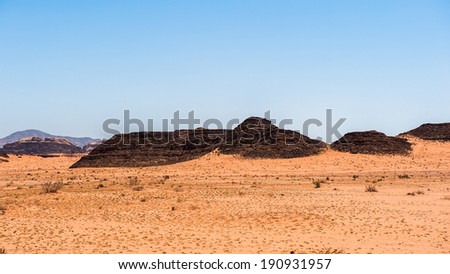 Nature of Wadi Rum (Valley of the Moon), Jordan