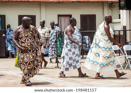 ACCRA, GHANA - MARCH 4, 2012: Unidentified Ghanaian people come to see the local music show in Ghana. People of Ghana suffer of poverty due to the unstable economic situation
