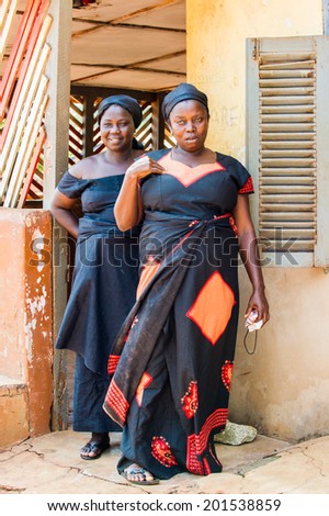 ACCRA GHANA MARCH 6 2012 Unidentified Ghanaian Two Women Smile In