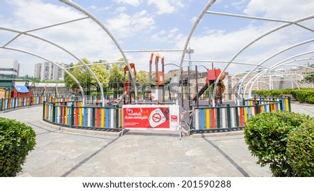 MADRID, SPAIN - JUN 19, 2014: Highest part of the commercial centre La Vaguada in Madrid, Spain. It was the first coomercial centre in the capital, opened in 1983.