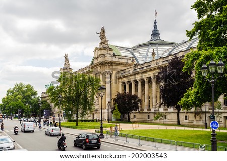PARIS, FRANCE - JUN 17, 2014: Grand Palais (Great Palace) in Paris, France. Grand palais has more than 1.5 mln visitors per year