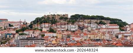 LISBON, PORTUGAL - JUN 20, 2014: Beautiful cityscape of Lisbon, Portugal. Lisbon is the westernmost large city Europe and the seventh-most-visited city in Southern Europe