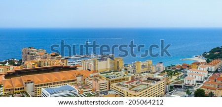 MONACO - JUN 24, 2014: Architecture of Monaco. Principality of Monaco is the second smallest and the most densely populated country in the world