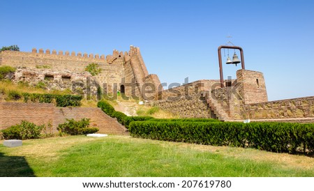 Narikala Fortress, an ancient fortress overlooking Tbilisi, the capital of Georgia, and the Kura River.