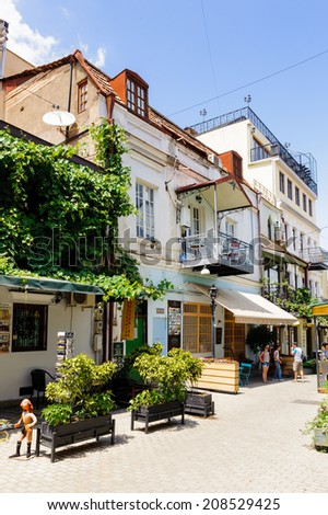 TBILISI, GEORGIA - JULY 18, 2014: Old Town of Tbilisi. Tbiisi is the capital of Georgia and the largest city in Georgia