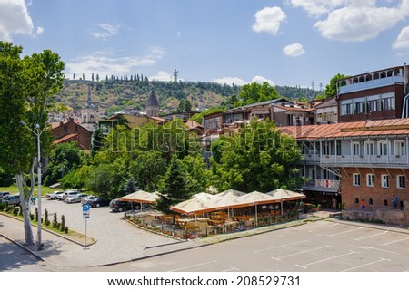 TBILISI, GEORGIA - JULY 18, 2014: Architecture of  Tbilisi. Tbiisi is the capital of Georgia and the largest city in Georgia