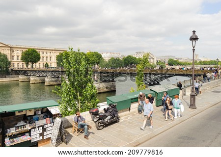 PARIS, FRANCE - JUN 17, 2014: River Seine in Paris, France. It's 776 km river
