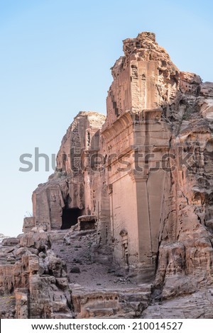 Mountains and tocks in Petra, the capital of the kingdom of the Nabateans in ancient times. UNESCO World Heritage