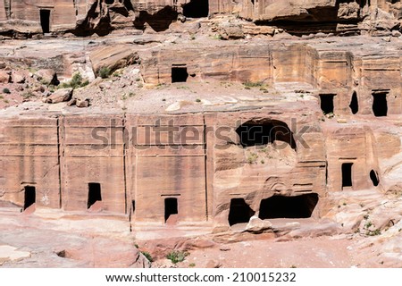 Mountains and tocks in Petra, the capital of the kingdom of the Nabateans in ancient times. UNESCO World Heritage