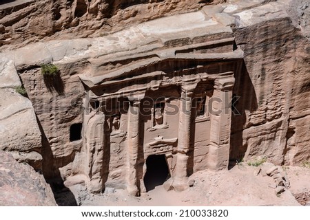 Nature of  Petra, the capital of the kingdom of the Nabateans in ancient times. UNESCO World Heritage