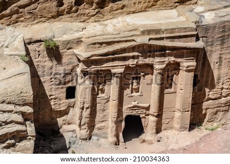 Nature of  Petra, the capital of the kingdom of the Nabateans in ancient times. UNESCO World Heritage